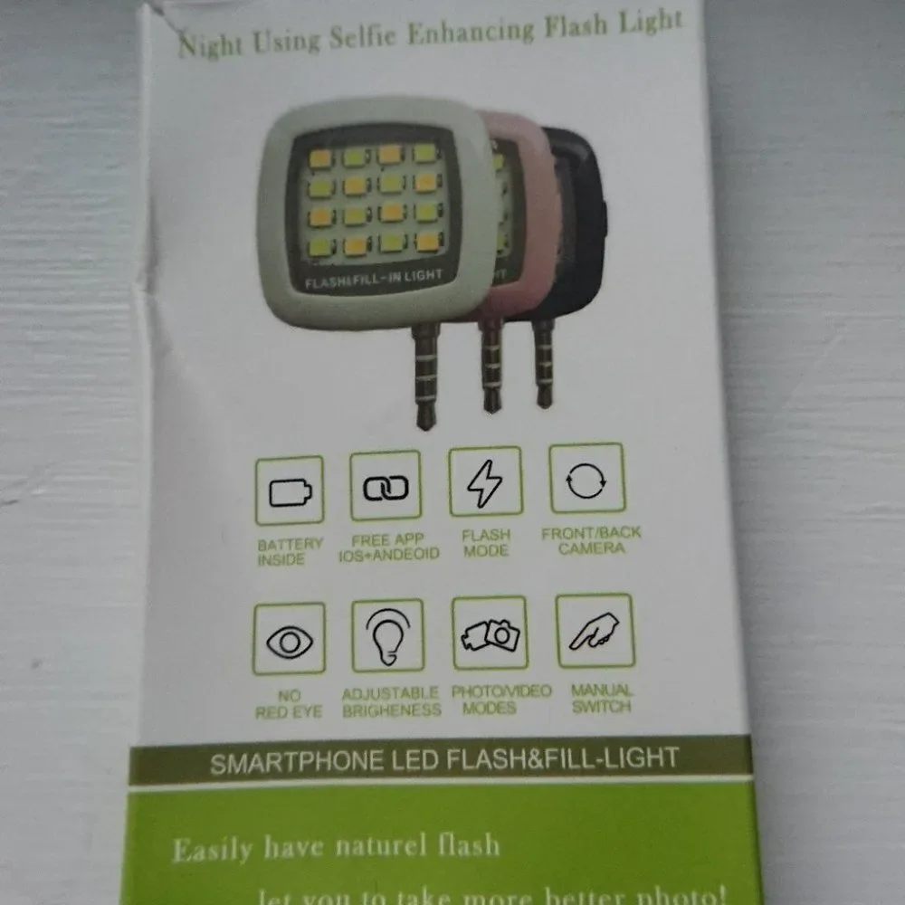 Night using selfie enhancing flash light